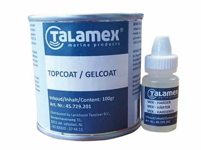 Topcoat/Gelcoat Transparant, inhoud 100g