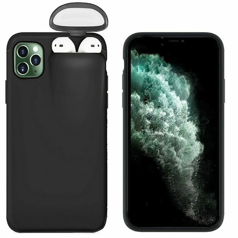 iPhone Matte Case With Airpods Holder