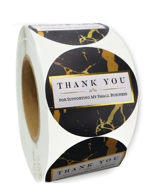 Black &amp; Gold &#39;Thank You&#39; Stickers