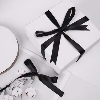 1&quot; Black Satin Ribbon