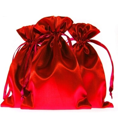5×8&quot; Red Satin Drawstring Bag