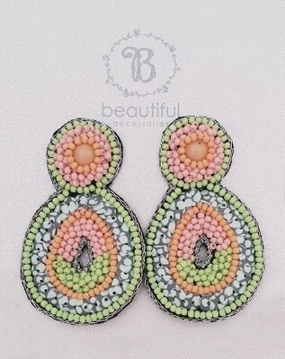 Beach Earrings Pink/Lime