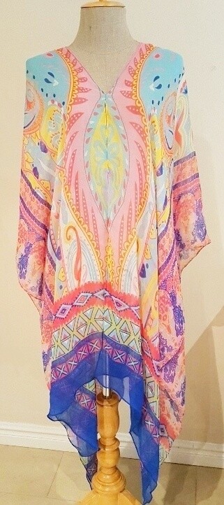 Kaftan - Blue/Cerise