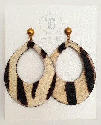 Animal print leather earrings