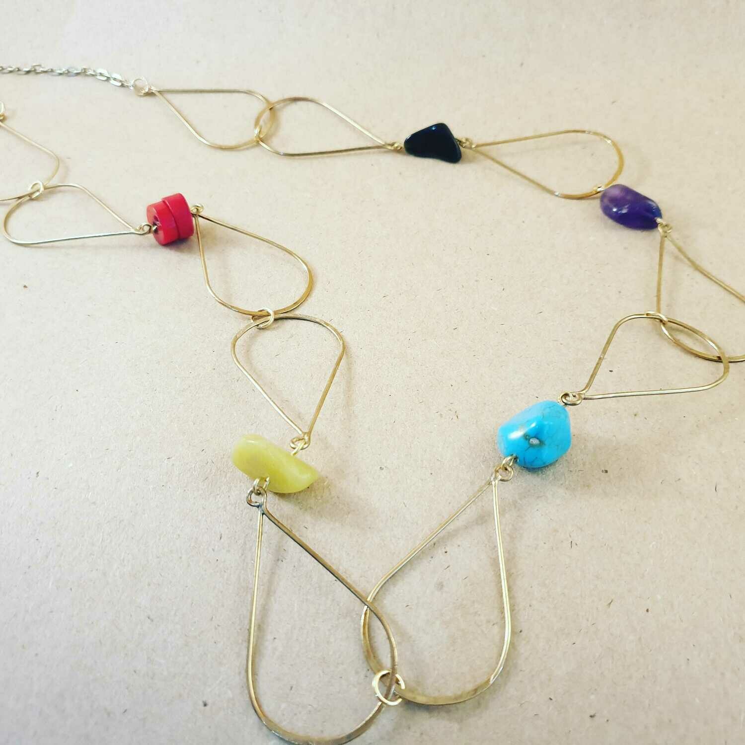 Semi precious loop necklace