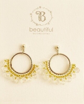 Crystal Earring - clear/gold