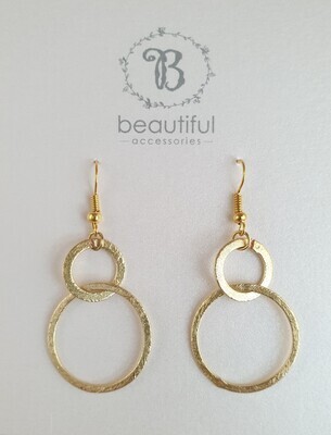 Double circle earrings - gold