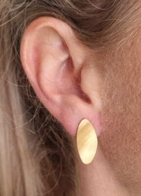Brushed leaf earrings - Gold
