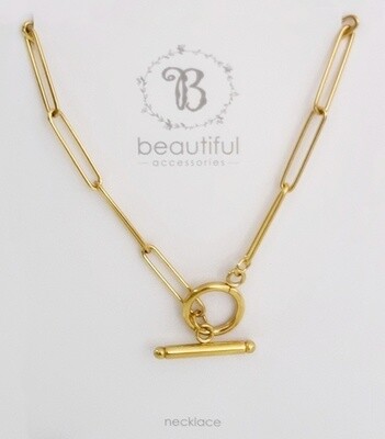 Paperclip chain necklace - gold