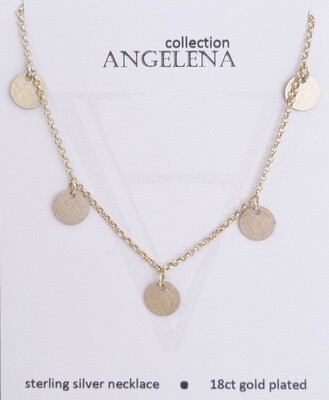 Five disc necklace - gold