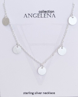 Five disc necklace - silver