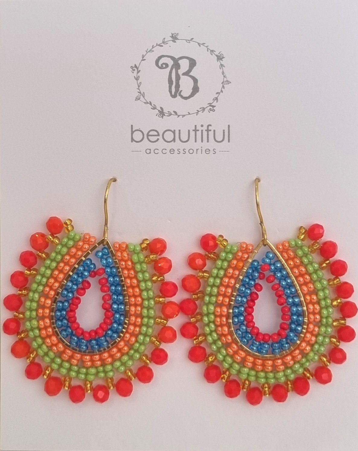 Teardrop beaded earrings 7