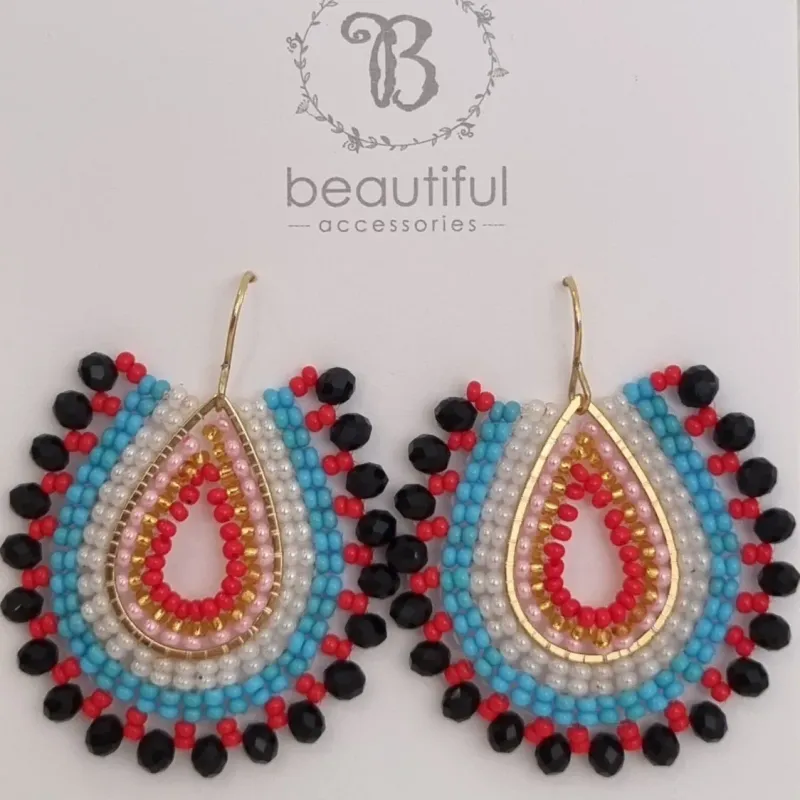 Teardrop beaded earrings 10