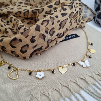 Gold charm necklace