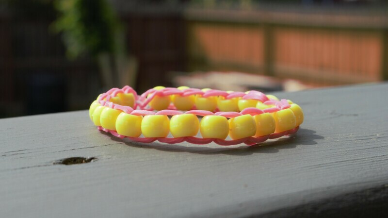 Pink Lemonade Pony Bead Bracelet