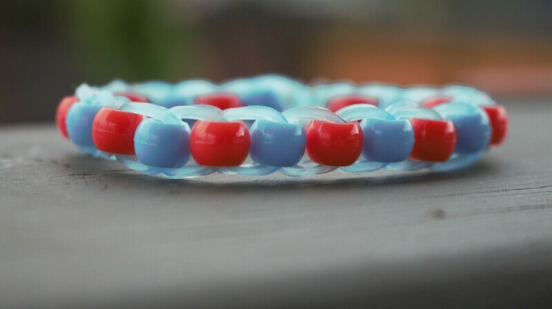 Blue Raspberry Pony Bead Bracelet