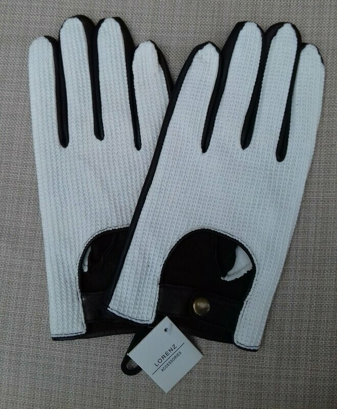 Mens goat nappa driveing gloves with cotton backs in brown or black leather