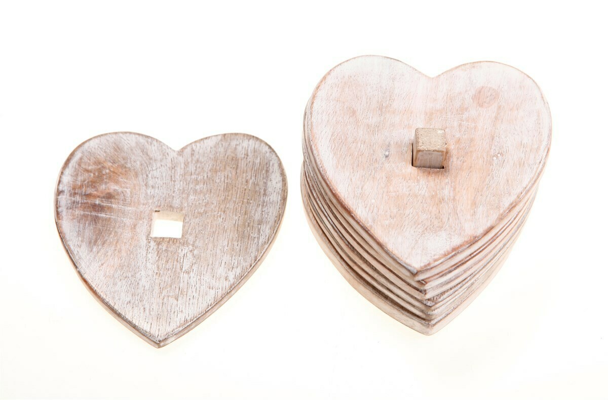 Heart Shaped Mango Wood Coasters.