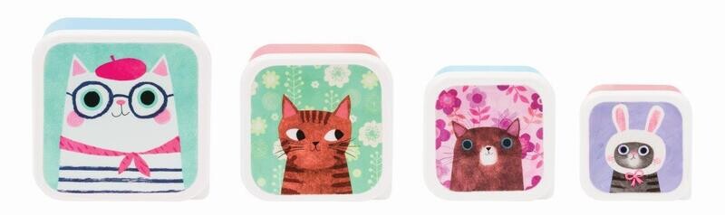 Snack Tubs (4) , Planet Cat design snack tubs