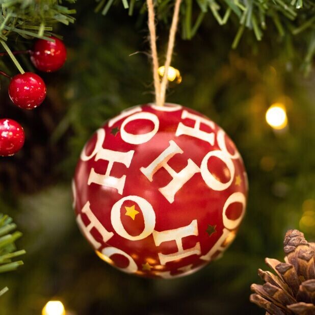 EMMA BRIDGEWATER Christmas Bauble Ho Ho Ho