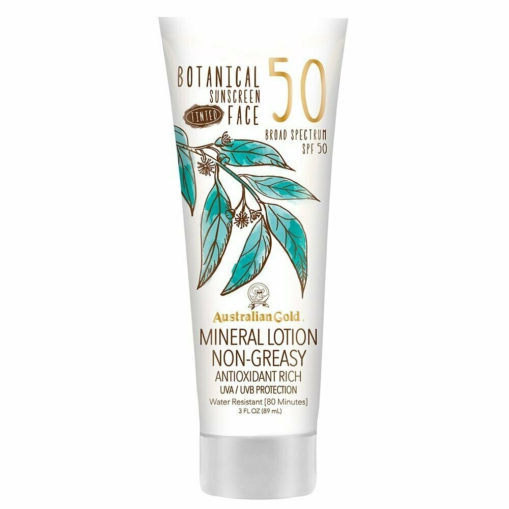 AUSTRALIAN GOLD Botanical 50 : Crème de beauté solaire indice 50 88ml teinte Light