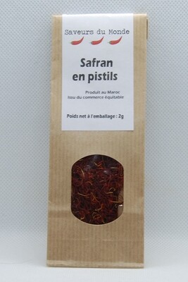 Safran en pistil en sachet alimentaire 2 g