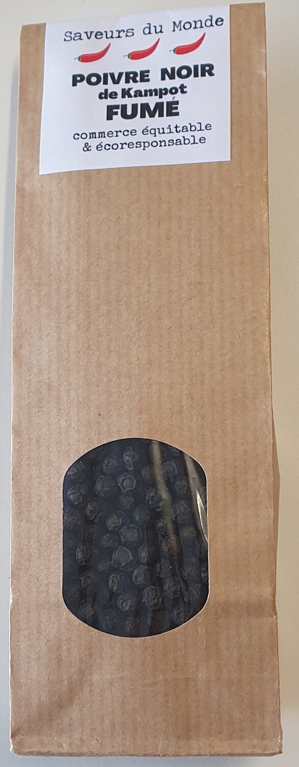 Poivre noir de Kampot FUMÉ - sachet de 100g