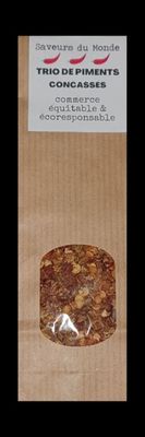 Trio de Piments concassés en sachet - 30 g