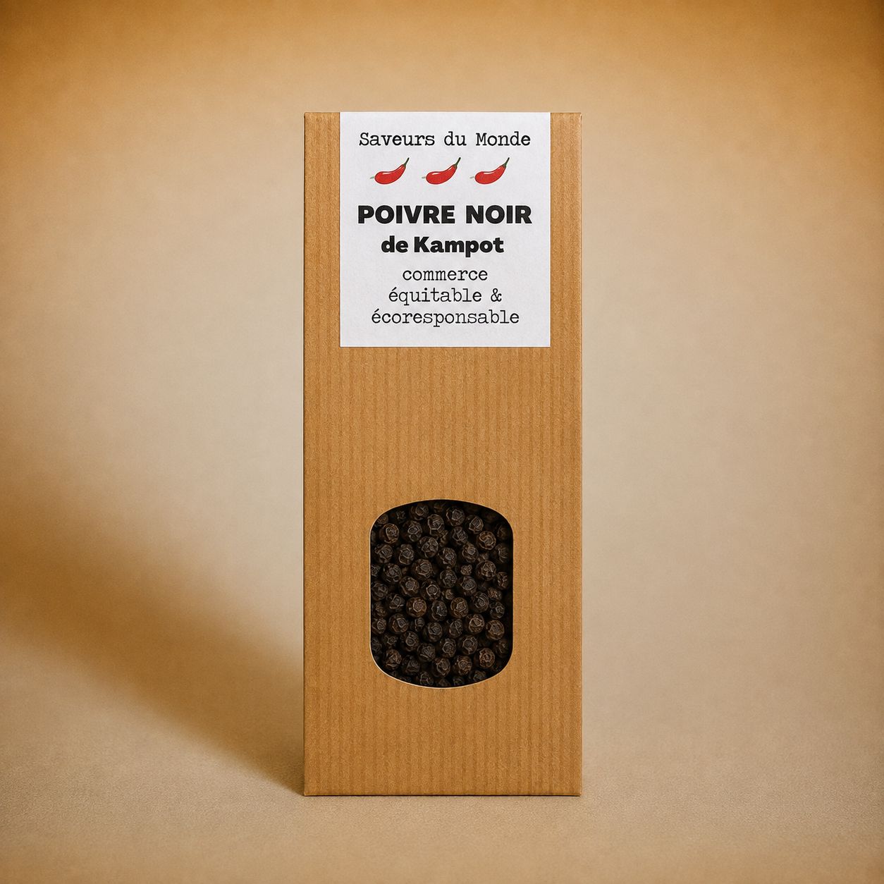 Poivre Noir de Kampot - sachet de 100 g Poivre Noir de Kampot - sachet de 100 g