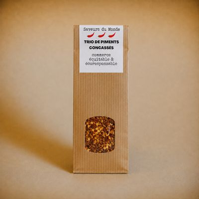 Trio de Piments concassés en sachet - 30 g