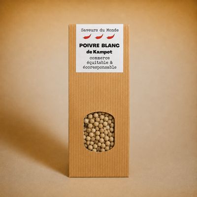 Poivre Blanc de Kampot - sachet de 100g