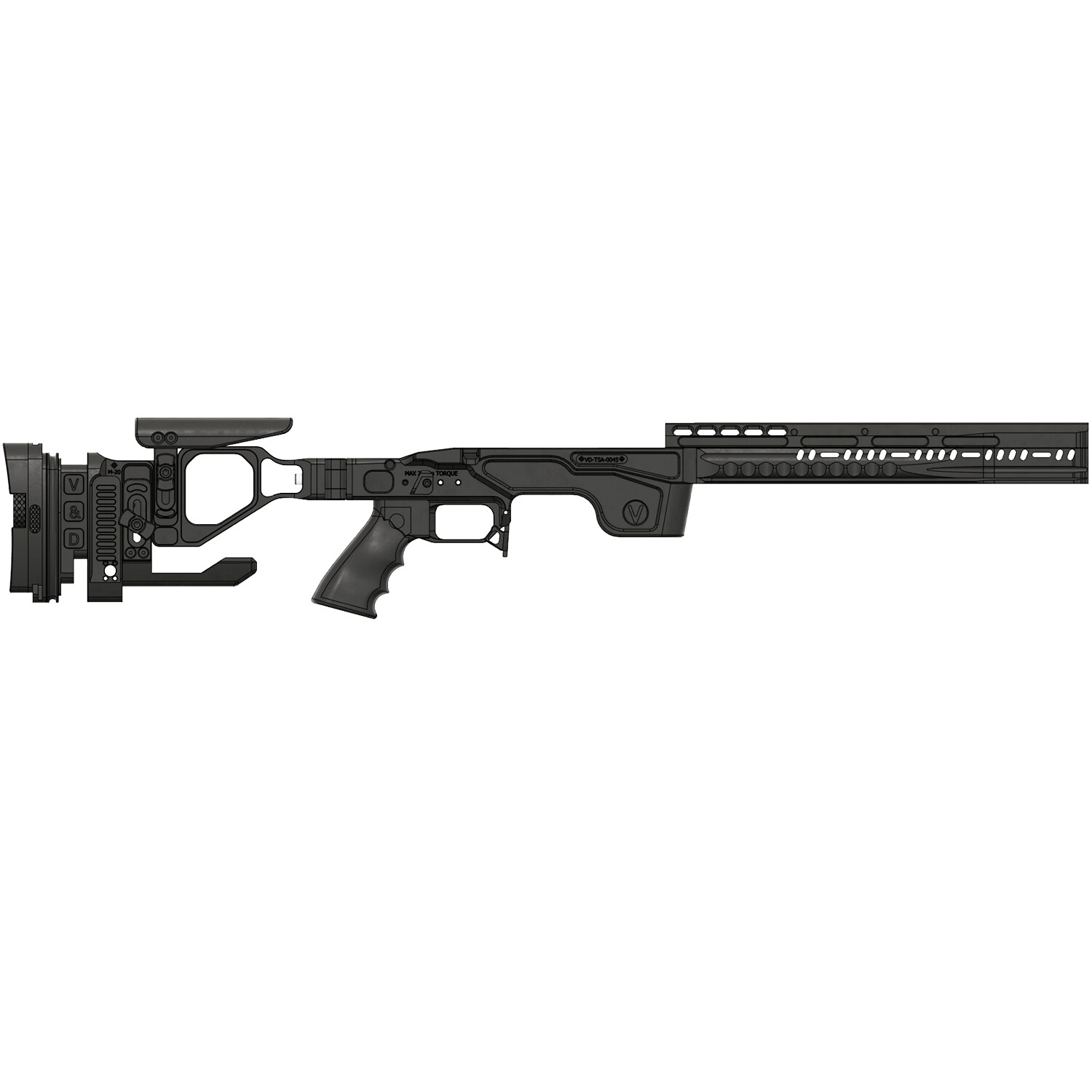 Vision & Design Chassis for Remington 700 L/A with Flat Top Frontguard