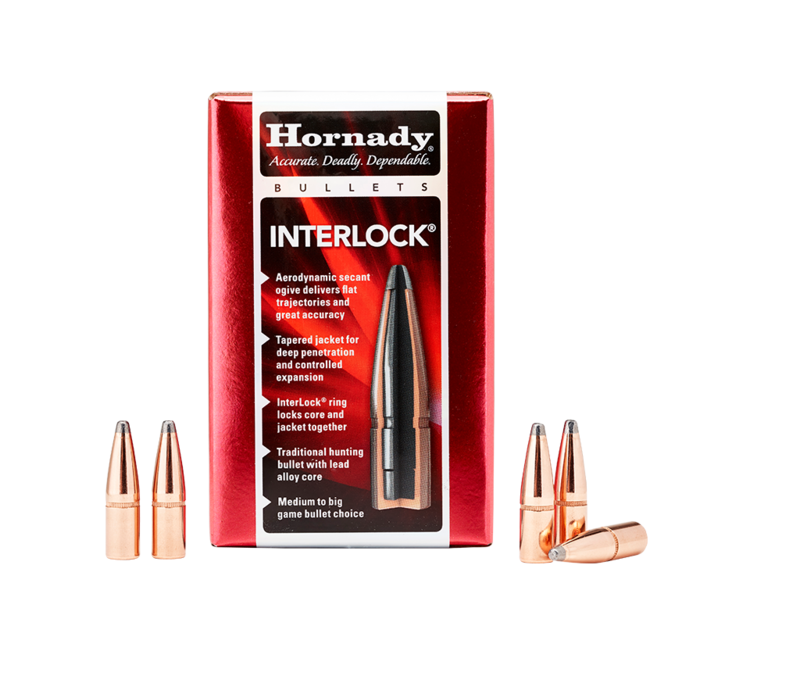 .30"  Hornady  Interlock BTSP 165 Grain Bullets