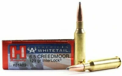 6.5 Creedmoor 129gr Hornady Interlock. American Whitetail Ammunition