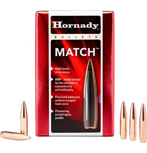 .224" Hornady Match Hollow Point, 53 Grain Bullets
