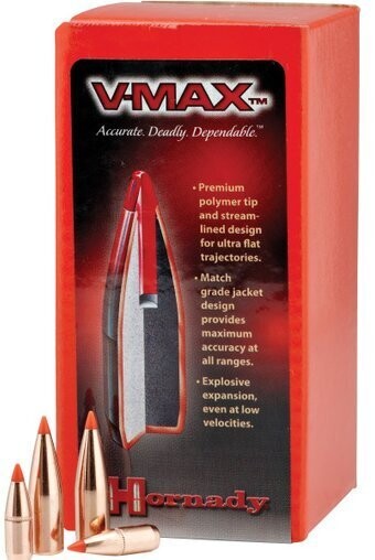 .224" Hornady VMax 55 Grain Bullets