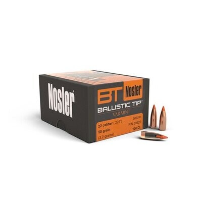 .224" Nosler Ballistic Tip, 50 Grain Bullets