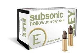 .22LR Eley Subsonic Hollow Point, 38Grain