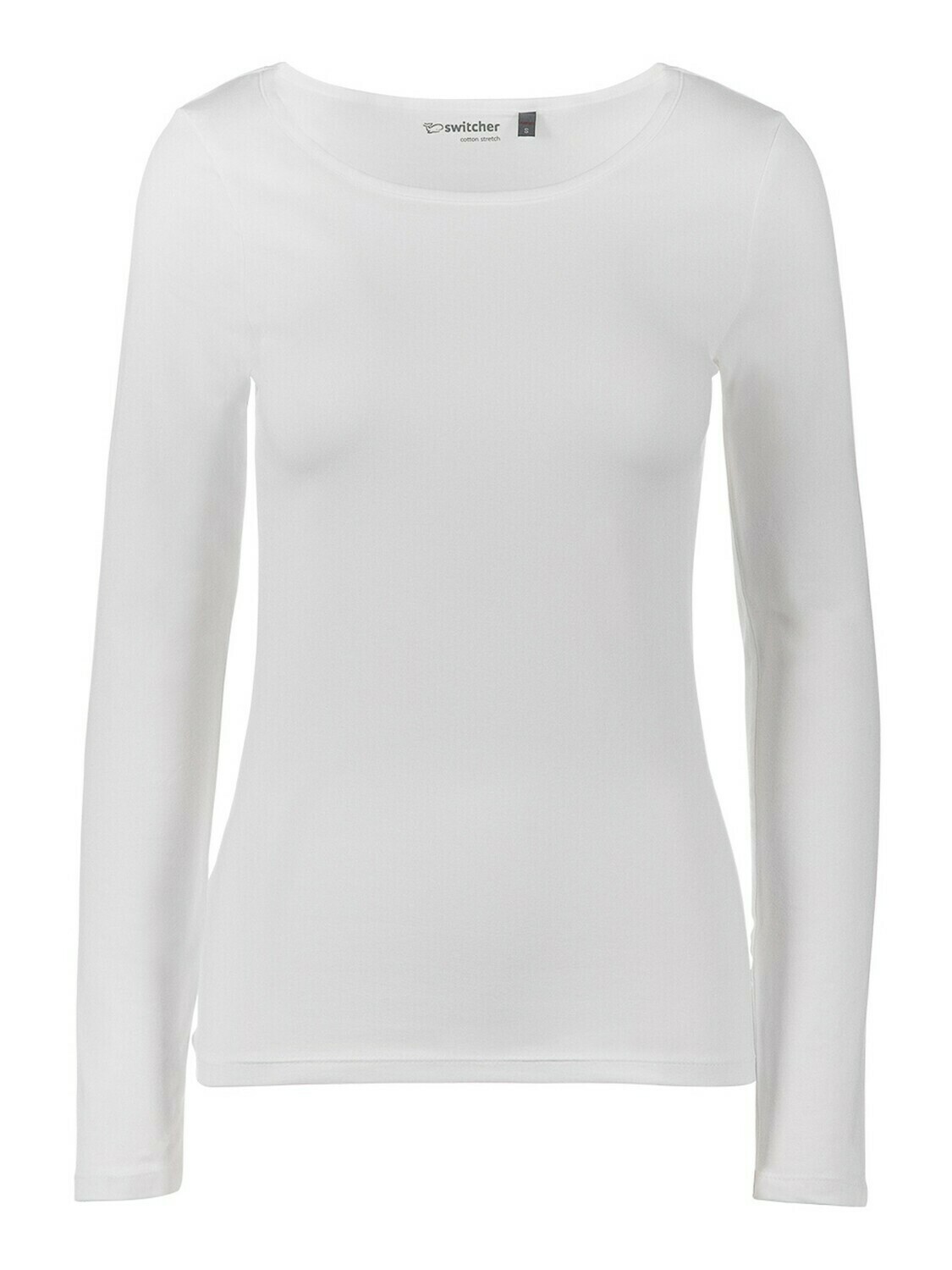 Damen langarm stretch T-Shirt Switcher Liliane, Farben: 1 Blanc