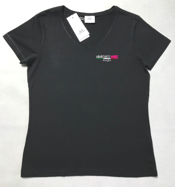 Damen V-Ausschnitt T-Shirt, Farben: 1 Schwarz