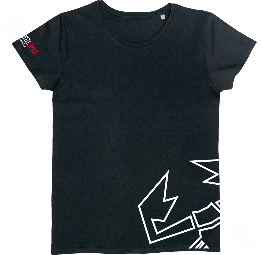 Damen Rundhals T-Shirt Scropione Underline, Farben: 1 Schwarz