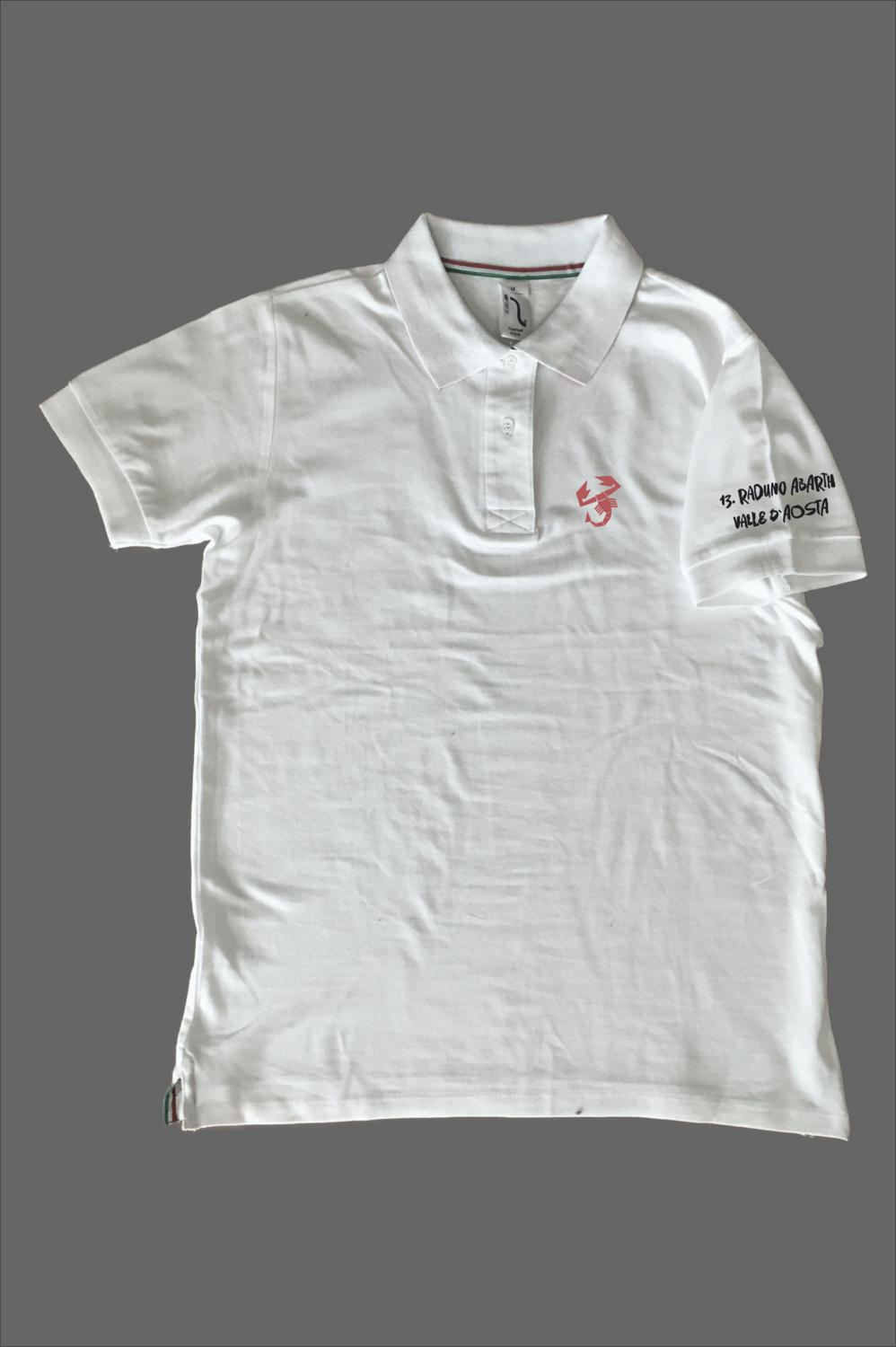Herren Polo-Shirt Tricolore Raduno Abarth Valle D&#39;Aosta Tour