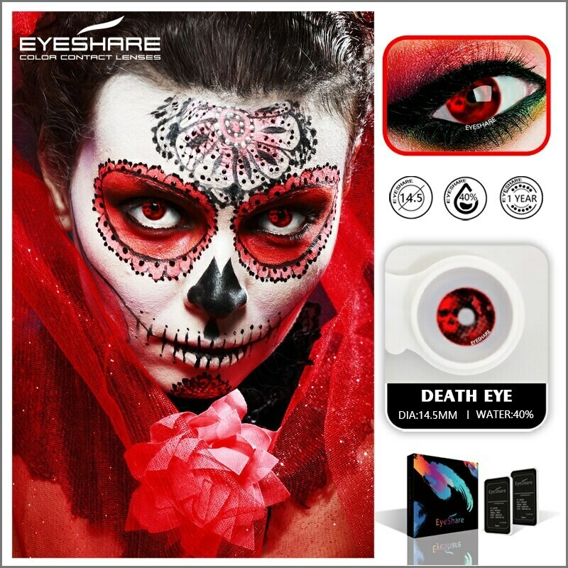 1 Pair (2pcs)  Cosplay Colored  Contact Lens for Halloween Cosmetic Yellow Snake