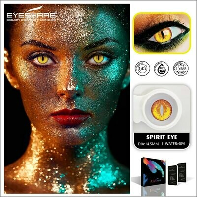 1 Pair (2pcs) Cosplay Colored Contact Lens for Halloween Cosmetic Yellow Snake