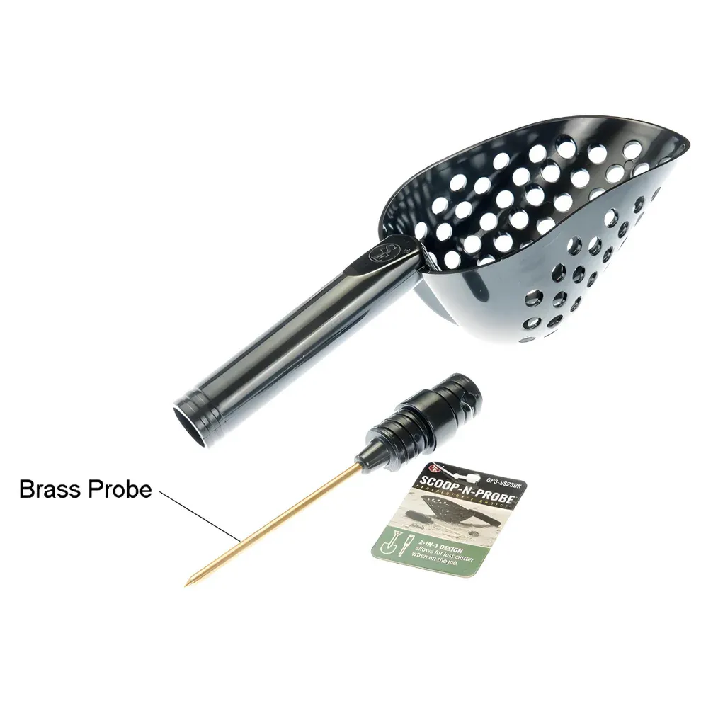 Scoop-N-Probe 14&quot; Sand Scoop and Brass Probe - Black