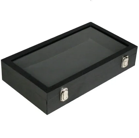 Glass Top Jewelry Display Box with Metal Latch (Fits 36pc &amp; 24pc Gem Holders)