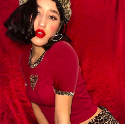 y2k heart leopard print crop top