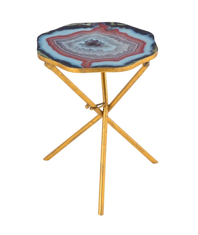 Lava Blue Agate Side Table