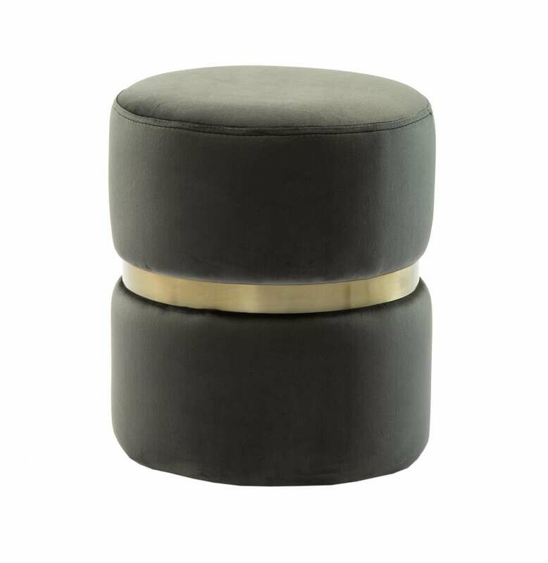 Yamma Grey Velvet Ottoman