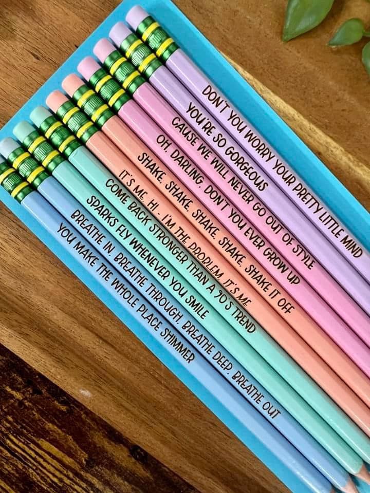 Name/Swiftie/Affirmations Pencil Sets